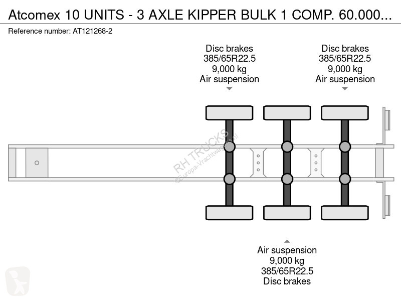 Semi reboque Atcomex 10 UNITS - 3 AXLE KIPPER...