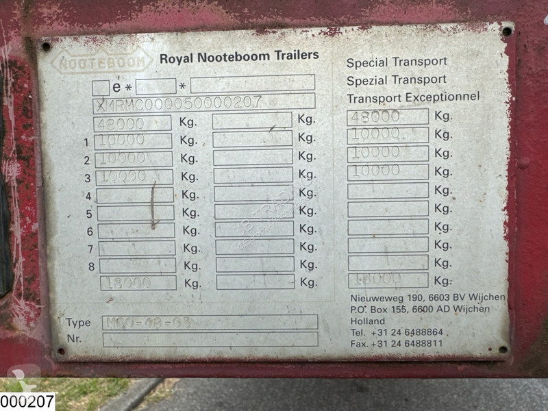 Semitrailer Nooteboom Lowbed 48.000 KG