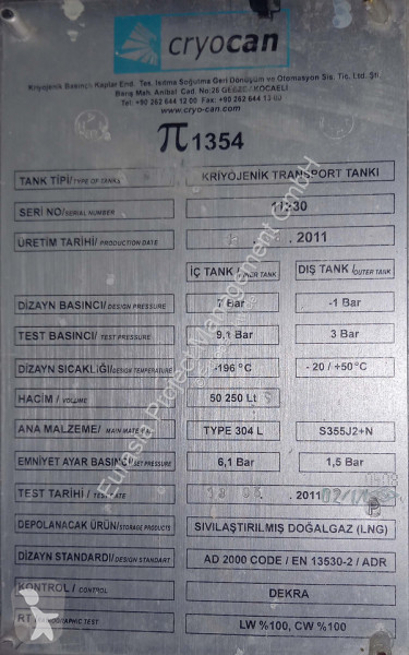 نصف مقطورة Cryocan semi trailer for LNG,...