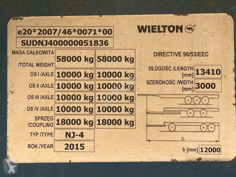 Maskinbæreren Wielton 4 AXLE WITH RAMPS