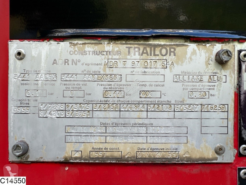Semirremolque Trailor Fuel 39.990 L, 9 Comp