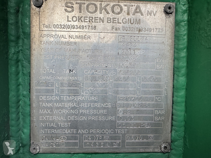 Sættevogn Stokota Tank 45250 L