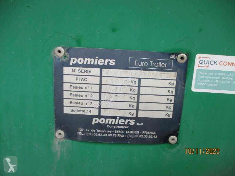 Semitrailer Pomiers 2 essieux BENNE À EJECTION...
