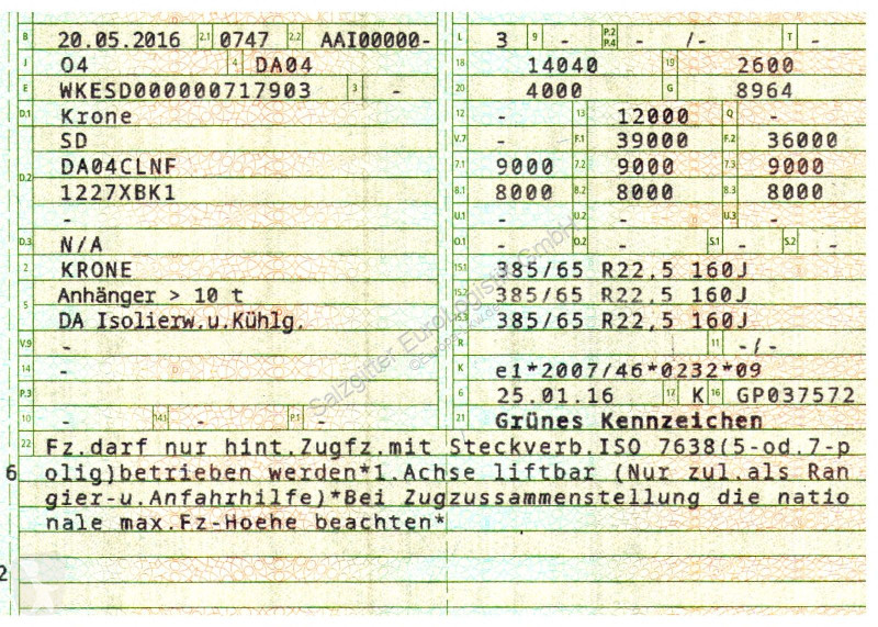 نصف مقطورة Krone /Doppelstock/Doppelstock/FRC...