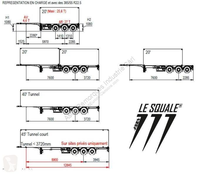 Semitrailer Asca LE SQUALE - Porte Conteneurs à...