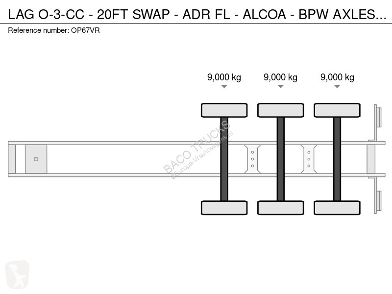 Sættevogn LAG O-3-CC - 20FT SWAP - ADR FL -...
