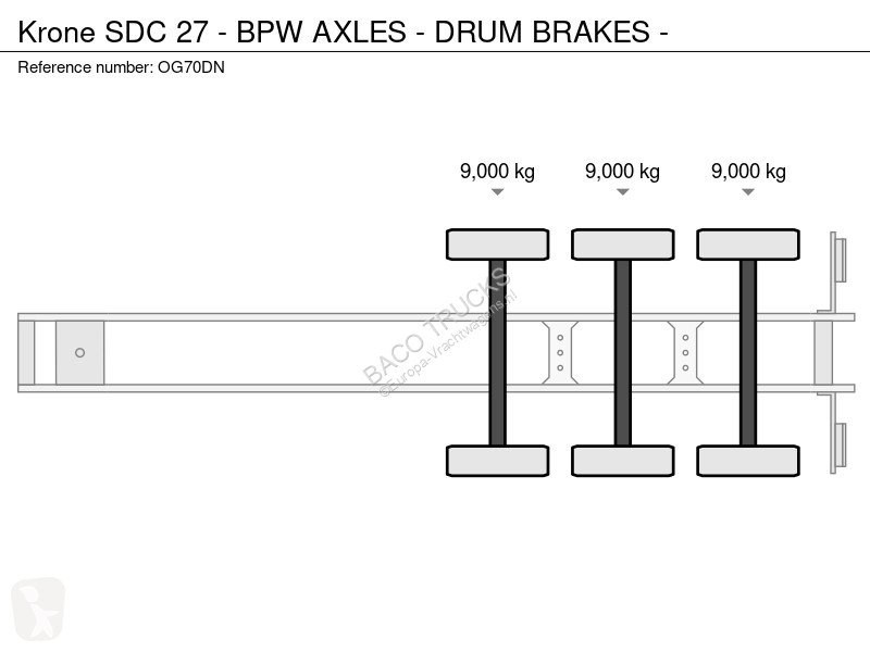 Oplegger Krone C 27 - BPW AXLES - DRUM BRAKES -