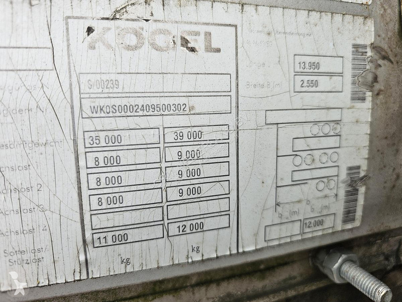 Semiremorca Kögel 3 AXLE FLATBED | BPW DRUM