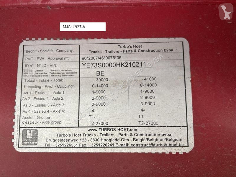 Oplegger  Hoet Trailers SC33AA 41T - 10.00m -...