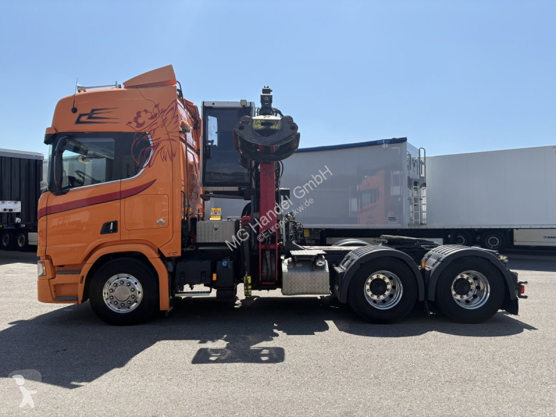 جرار Scania R650 V8, 6x2, E6, Leder, Penz-Crane...