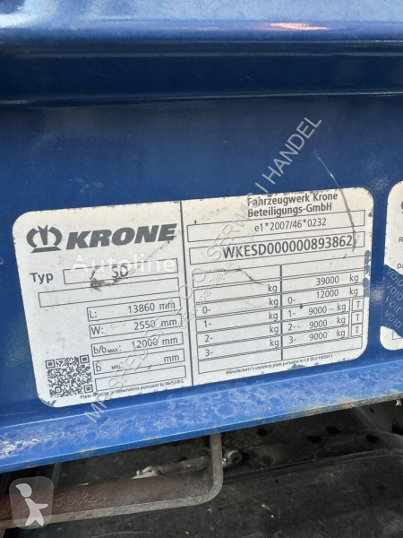 Félpótkocsi Krone standard, osie Krone, 1 oś...