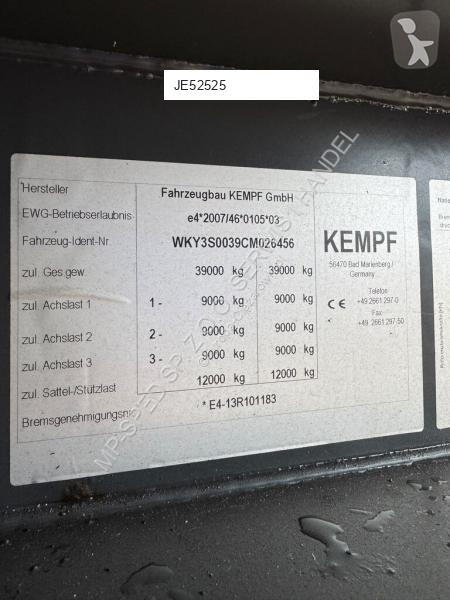 Полуприцеп Kempf 48m3 1 oś podnoszona