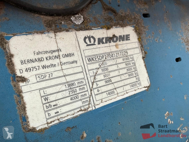 Semitrailer Krone 27 3 Assen Vlakke oplegger