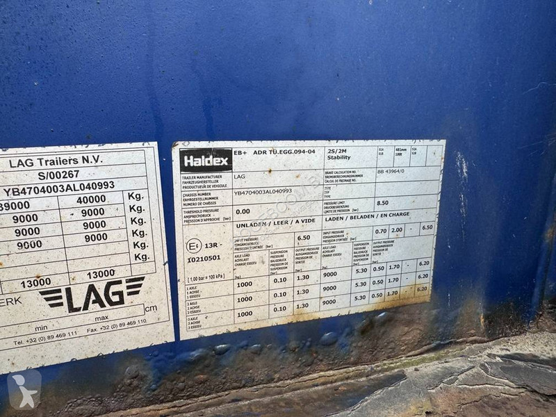 نصف مقطورة LAG 0-3-39 LT2 container chassis