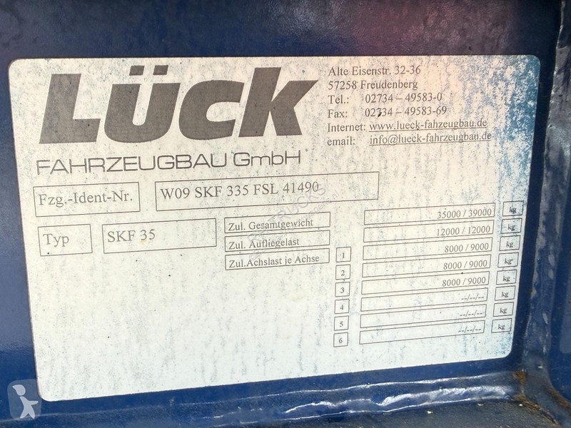 نصف مقطورة Lück SKF35 3 AXLE - SAF - KIPPER