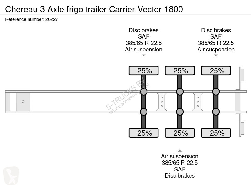 نصف مقطورة Chereau 3 Axle frigo trailer Carrier...