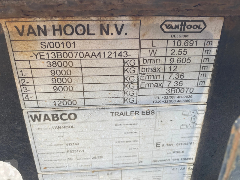 Semiremorca Van Hool 3B0070 / SAF + Disc / 1x...