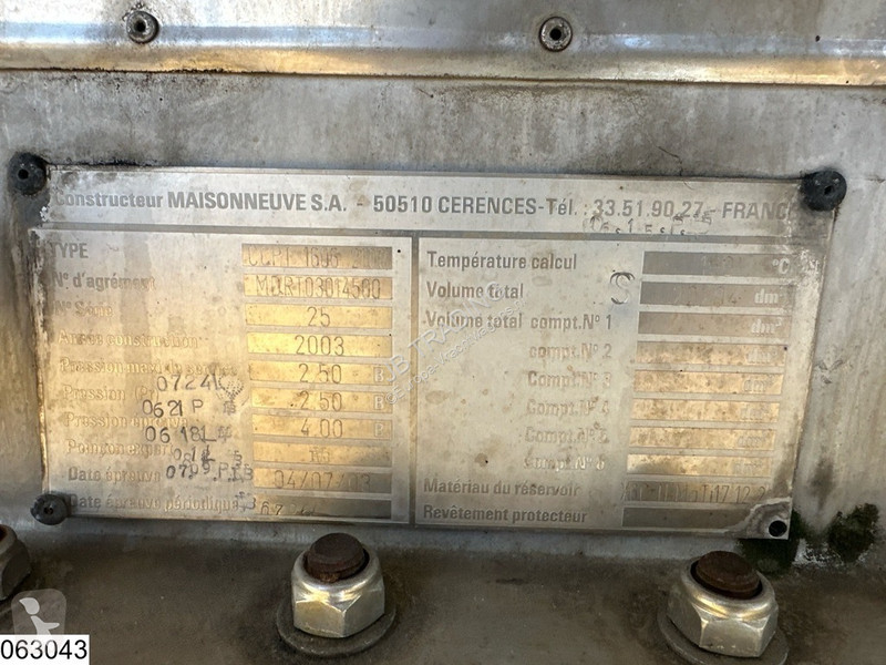 Oplegger Maisonneuve Chemie ADR, 22.294 Liter,...
