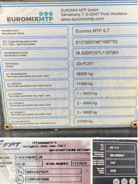 Semitrailer Euromix MTPS.T EM12R FPT moteur...