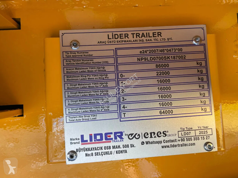 Semitrailer Lider LD07 Low Bed 4 Axle Full...