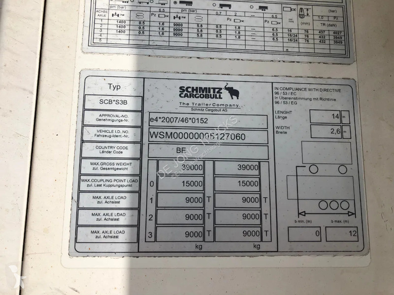 Oplegger Schmitz Cargobull SCB*3SB Frigo /...