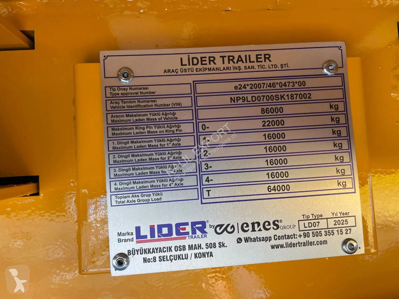 Трал Lider LD07 Low Bed 4 Axle Full Spring 86...