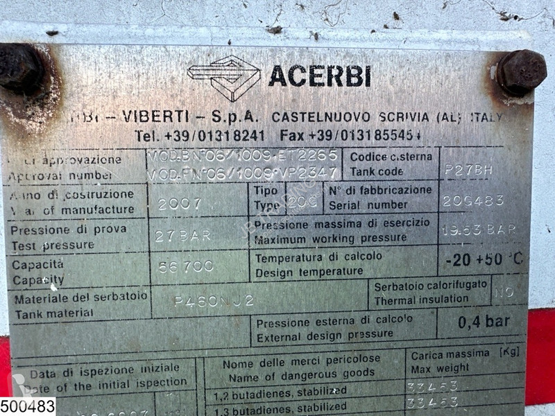 Semirimorchio Acerbi Gas 56700 Liter, LPG GPL...