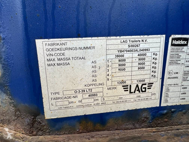 نصف مقطورة LAG 0-3-39 LT2 container chassis