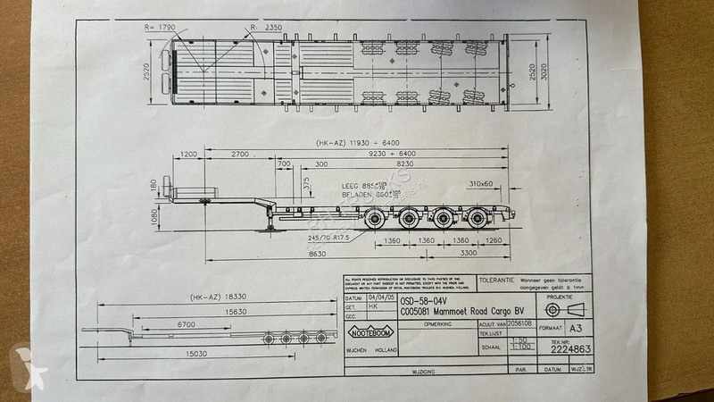 نصف مقطورة Nooteboom -50-04V - 4 AXLE LAST 2...