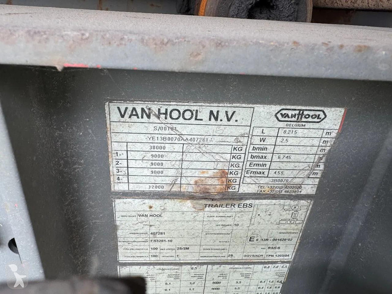 Oplegger Van Hool 3 AXLE CABLE + KIPPING SYSTEM