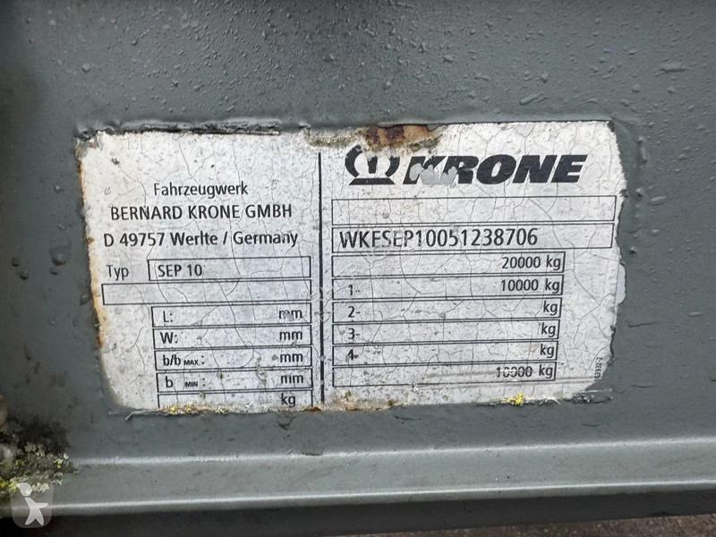 نصف مقطورة Krone 1 AXLE SEP 10 - 1X STEERING AXLE