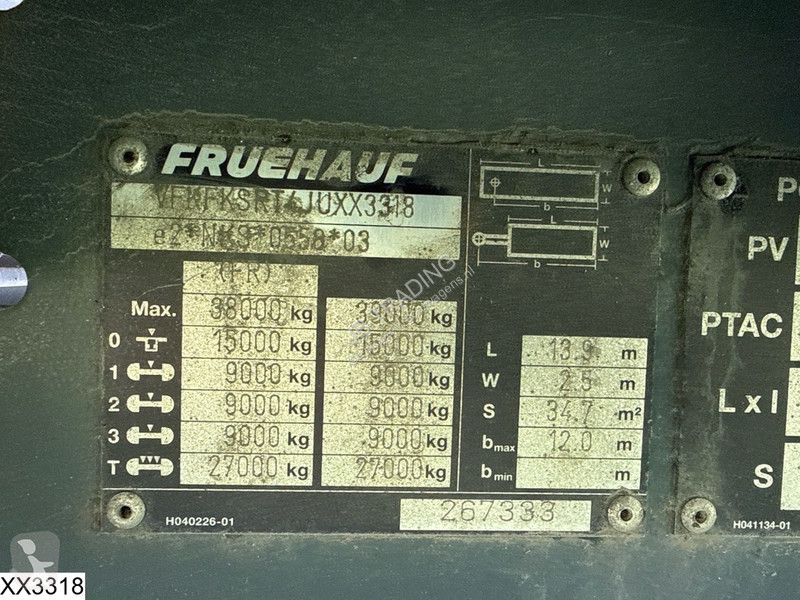 نصف مقطورة Fruehauf Tautliner Dhollandia