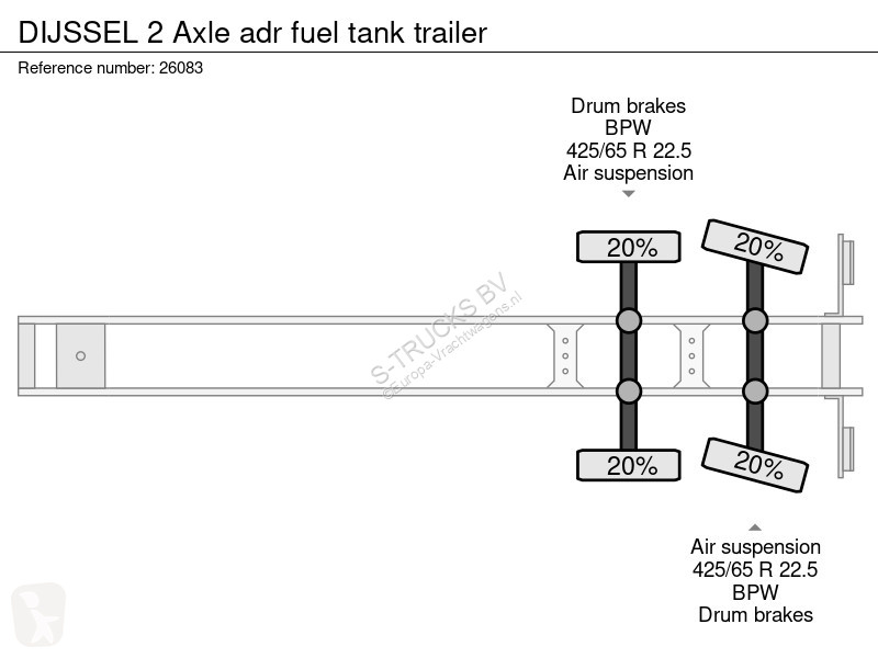 نصف مقطورة  2 Axle adr fuel tank trailer