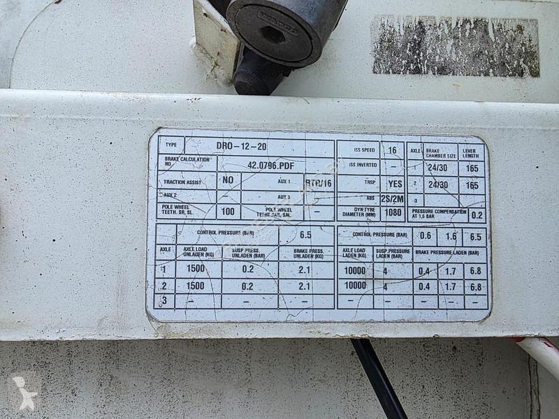 نصف مقطورة Groenewegen DRO 12-20 / LOADING LIFT...