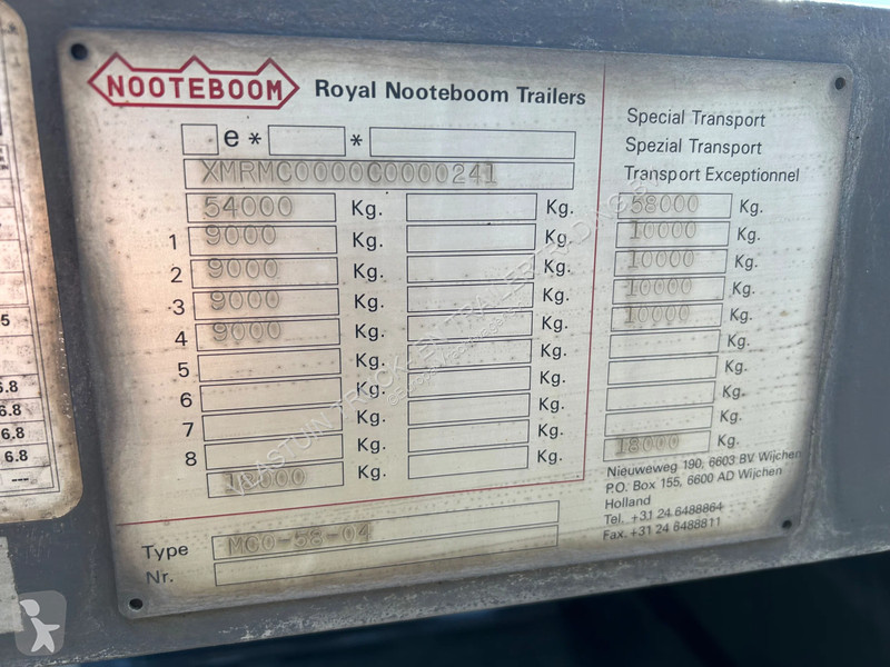 نصف مقطورة Nooteboom -58-04 HEAVY LOAD TRAILER...