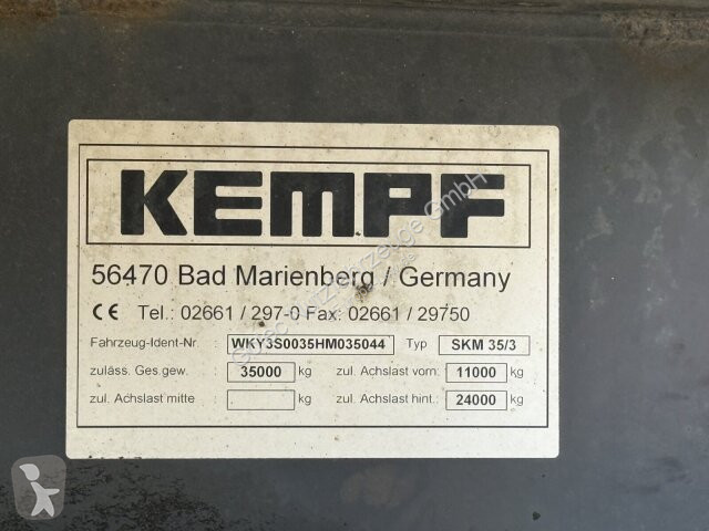 نصف مقطورة Kempf SKM 35/3 AK Kippaufl. 30 m³...