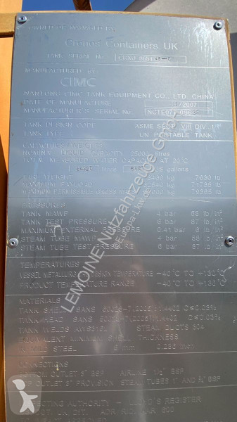 Přívěs  Nantong CIMC 25m³ Tank-Container...