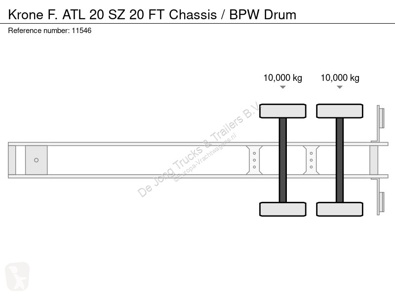 Krone F. ATL 20 SZ 20 FT Chassis / BPW Drum...