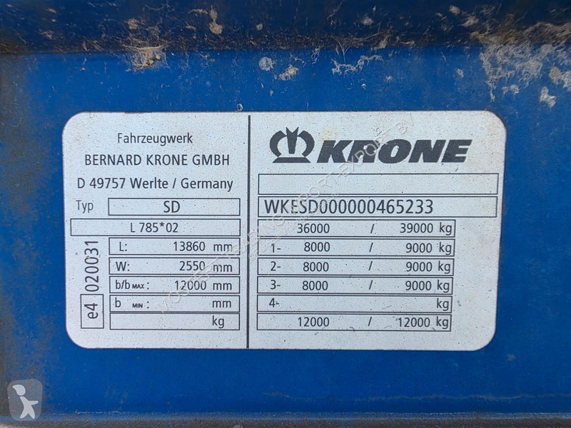 Krone - SAF Axles - Drum Brakes 3-axle...