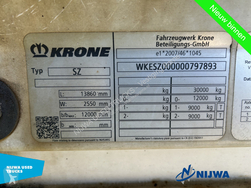 Krone N/A Laadklep 2000KG + Bindrails semi-trailer