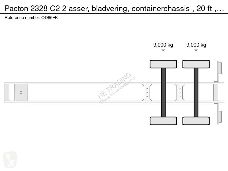 Sættevogn Pacton 2328 C2 2 asser, bladvering,...