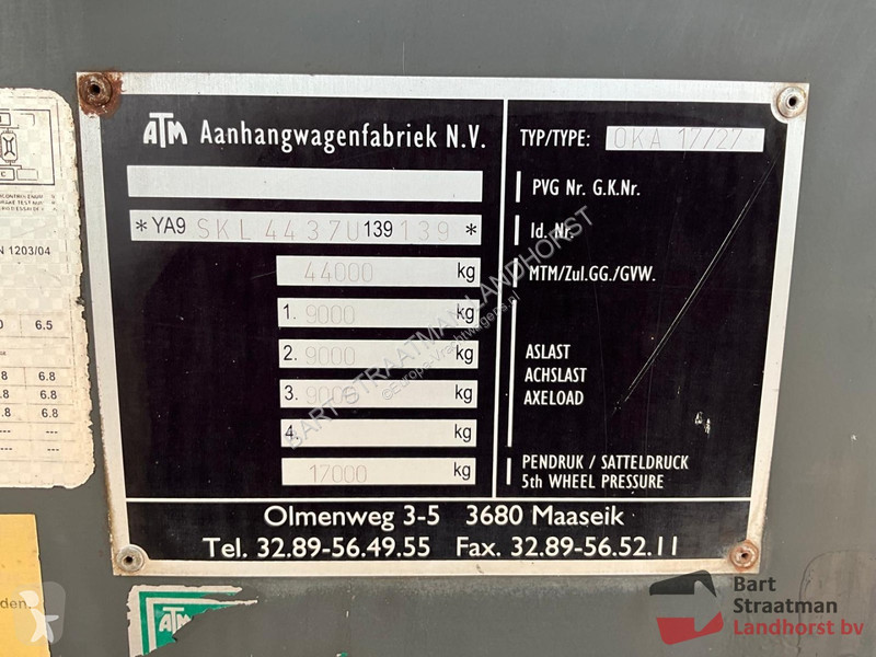 Semiremorca ATM OKA 17/27 Kiptrailer 3 Assen as...