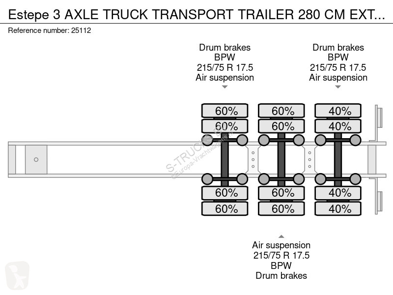 Návěs  3 AXLE TRUCK TRANSPORT TRAILER 280 CM...