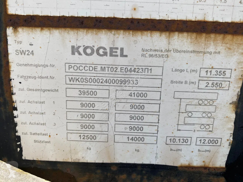 نصف مقطورة Kögel SW24 Container Chassis / 2x...