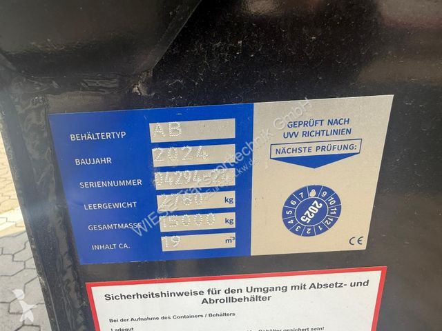 Udstyr til lastbiler  Abrollcontainer HARDOX 19m³