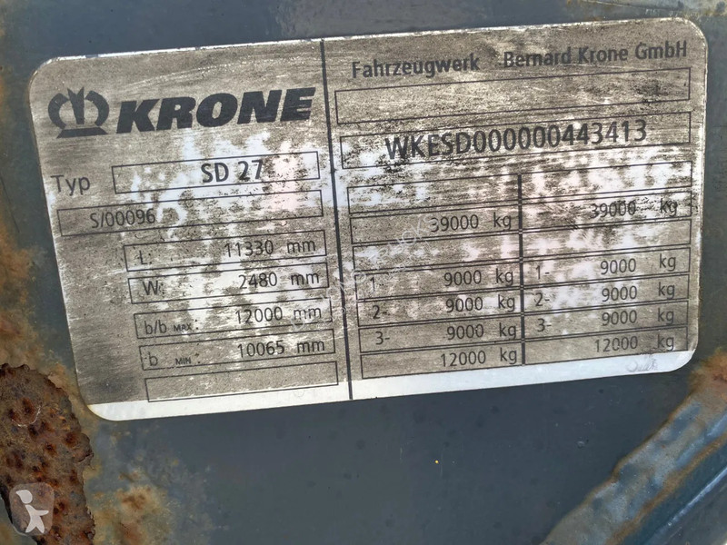 Semitrailer Krone 27 / Container Chassis / BPW...