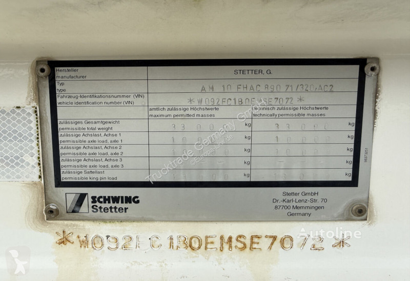 Semirimorchio Stetter G AM10FHAC 71/320 10m³