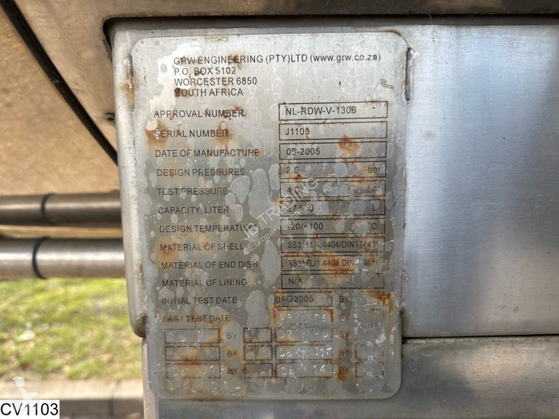 Félpótkocsi  Chemie 37.500 Liter, 1 Comp, Lift...