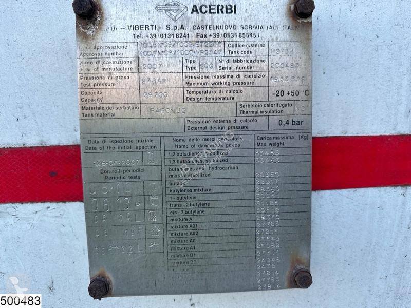 Semirimorchio Acerbi Gas 56700 Liter, LPG GPL...