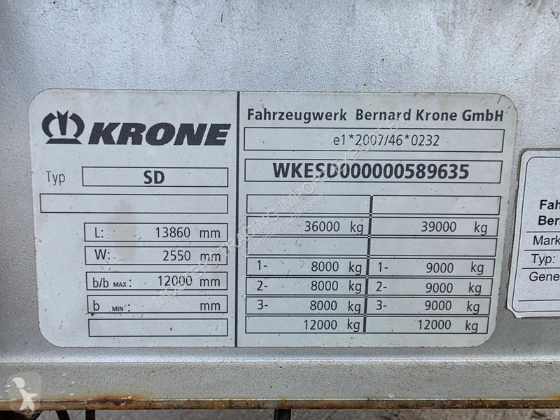 نصف مقطورة Krone - BPW - Disc Krone  3-axle...